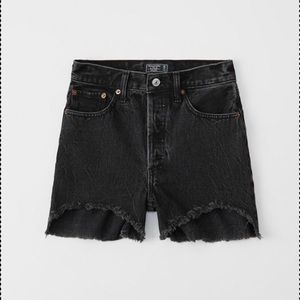 Abercrombie high rise mid-length denim shorts